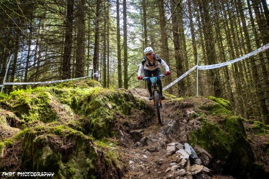 Helen Gaskell dropping into one of the chutes on stage 6